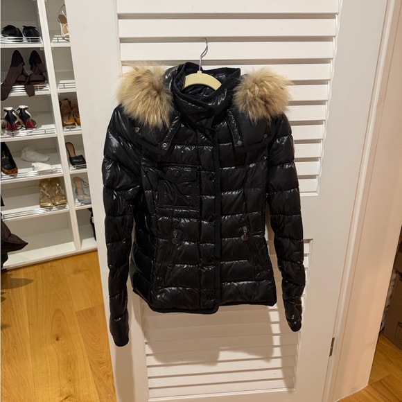 Moncler Black Puffer Jacket with Fur Hood - Picture 2 of 10
